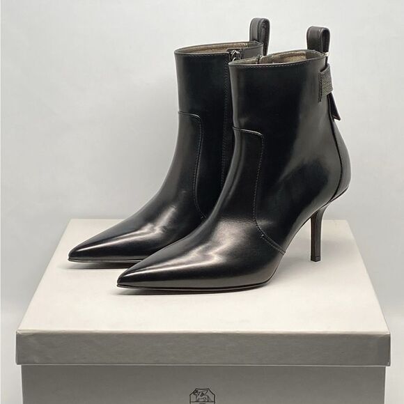 Brunello Cucinelli Monili Beaded Leather Ankle Boots size 38.5 - Picture 12 of 14